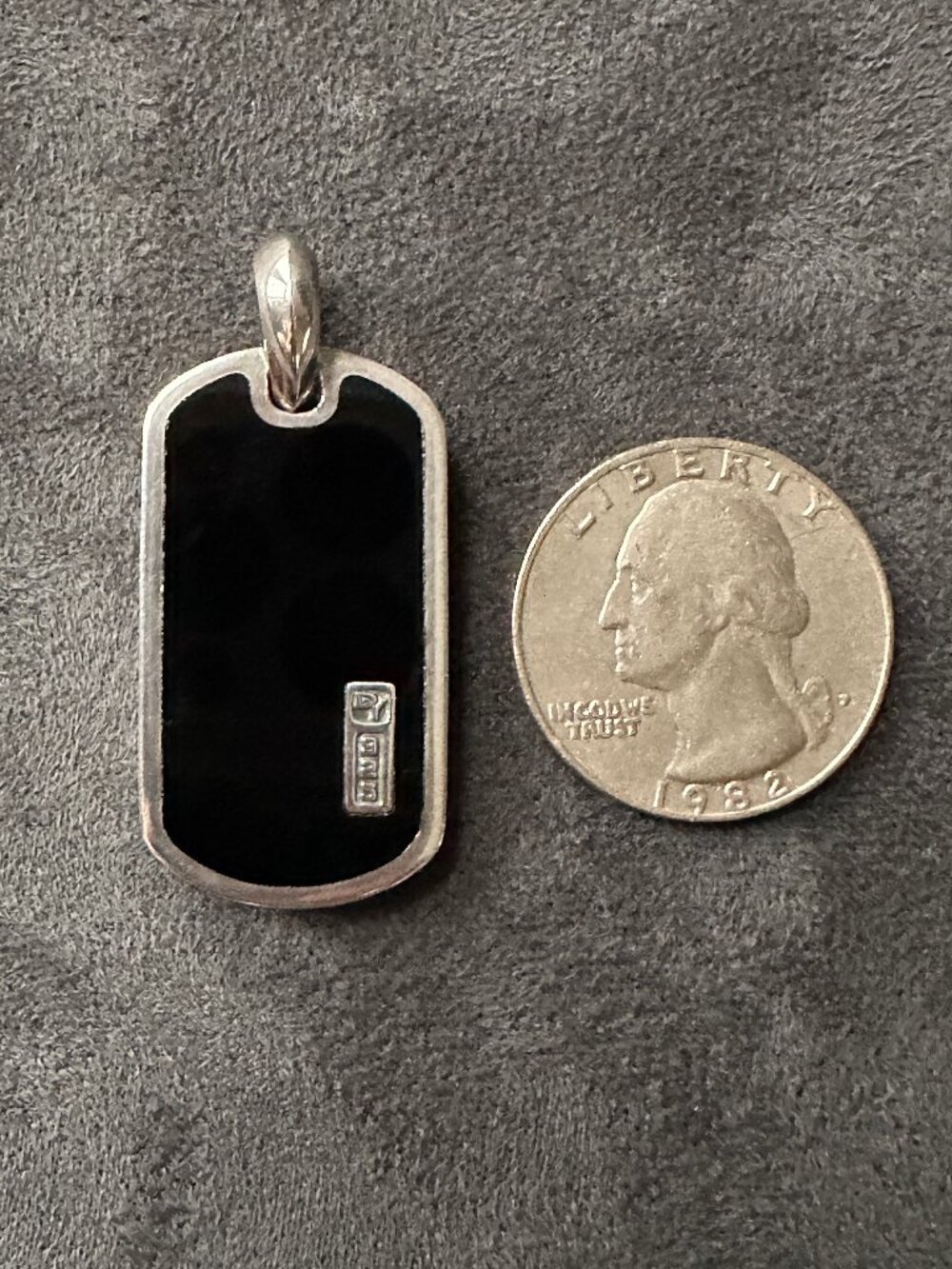 David Yurman Exotic Dog Tag Pendant w/ Black Onyx - Picture 10 of 14